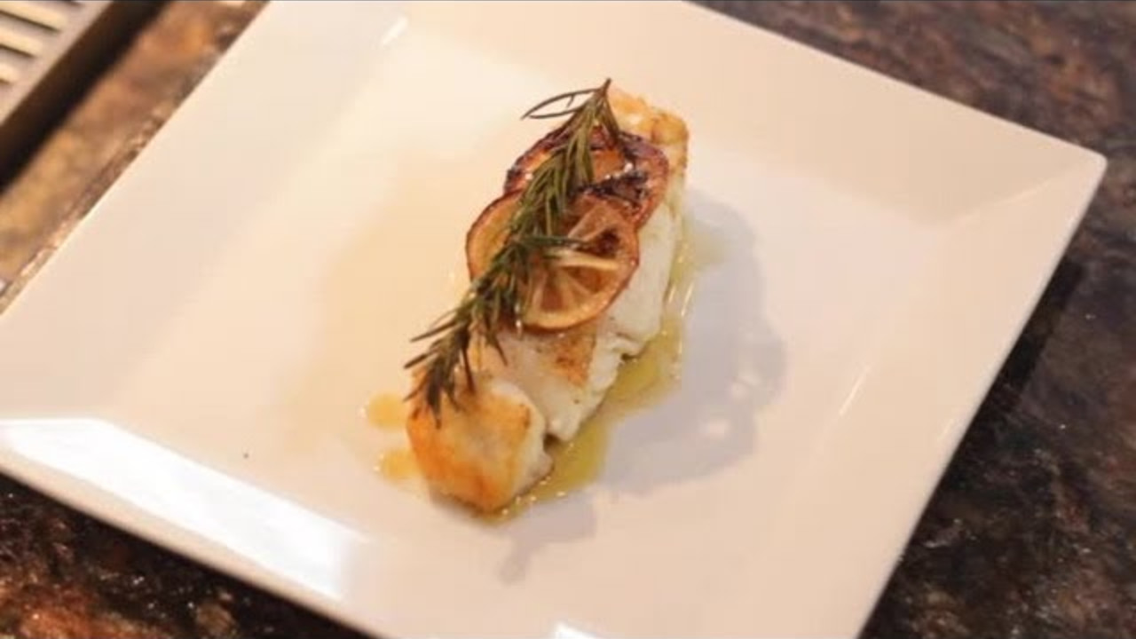 Baked Halibut Using Olive Oil, Rosemary & Garlic Cooking Videos Grokker